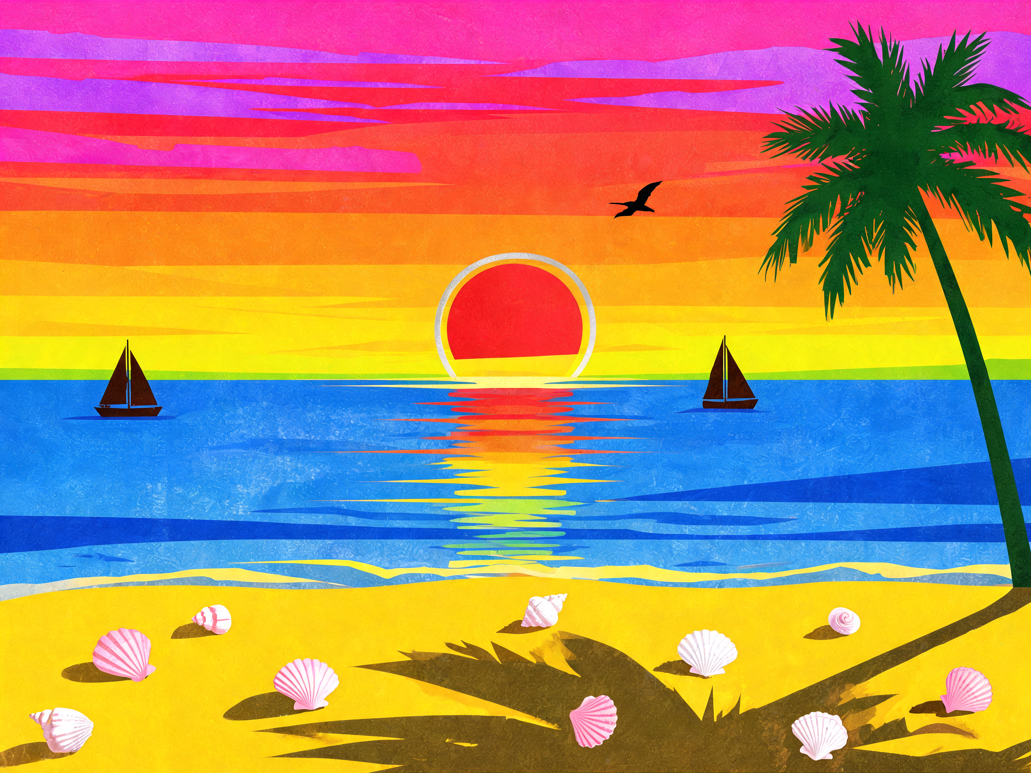 Pop Palette Geometric Sunset