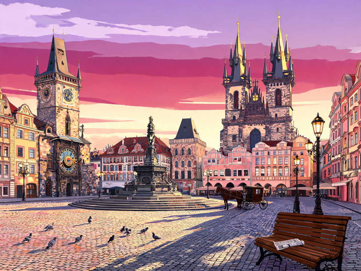 Prague Square Awakening - Escape by Numbers