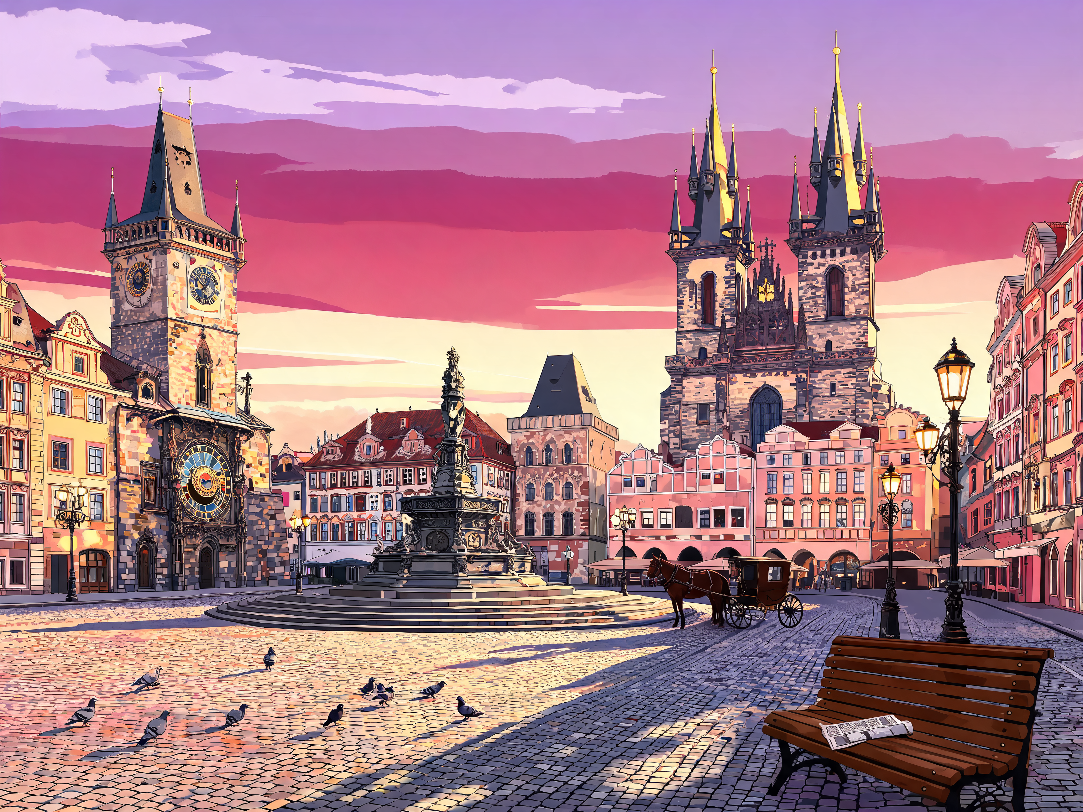 Prague Square Awakening