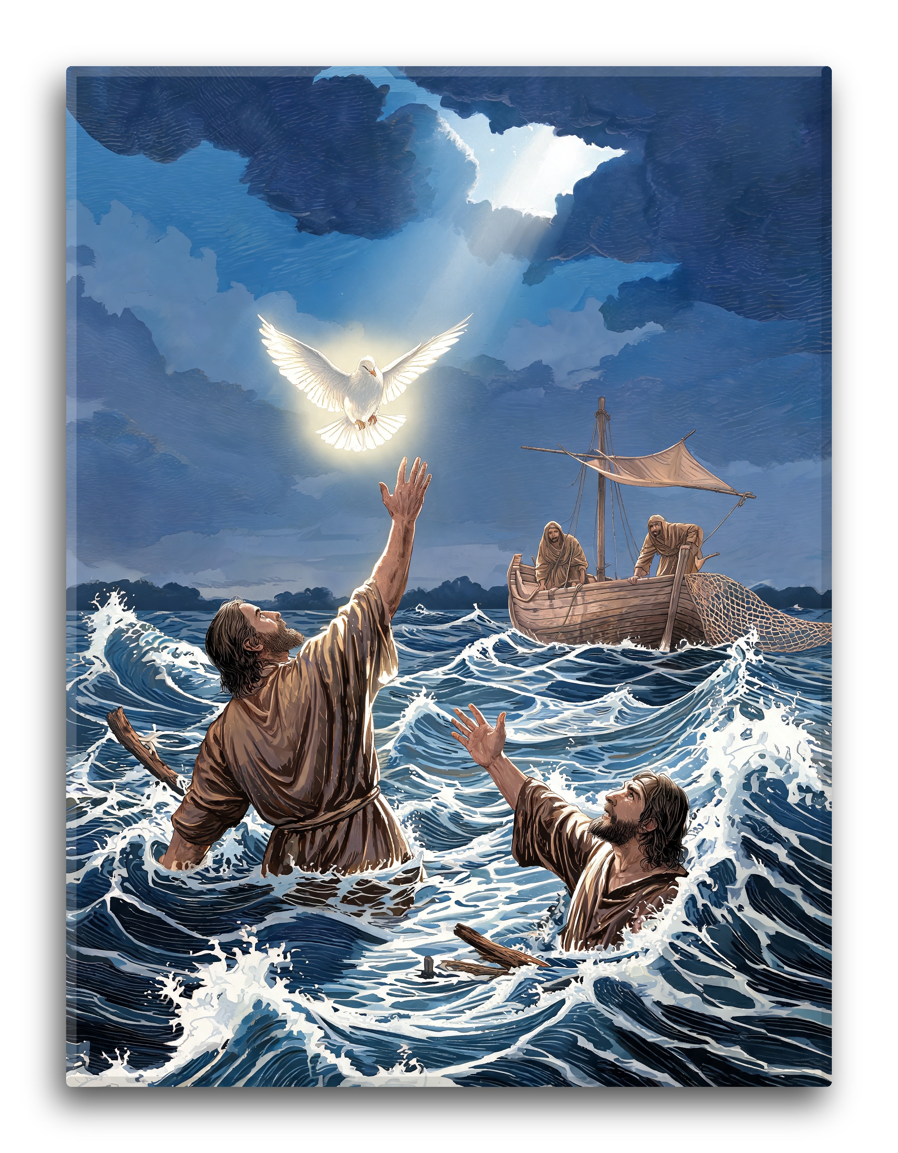Reaching Hand Above Waves