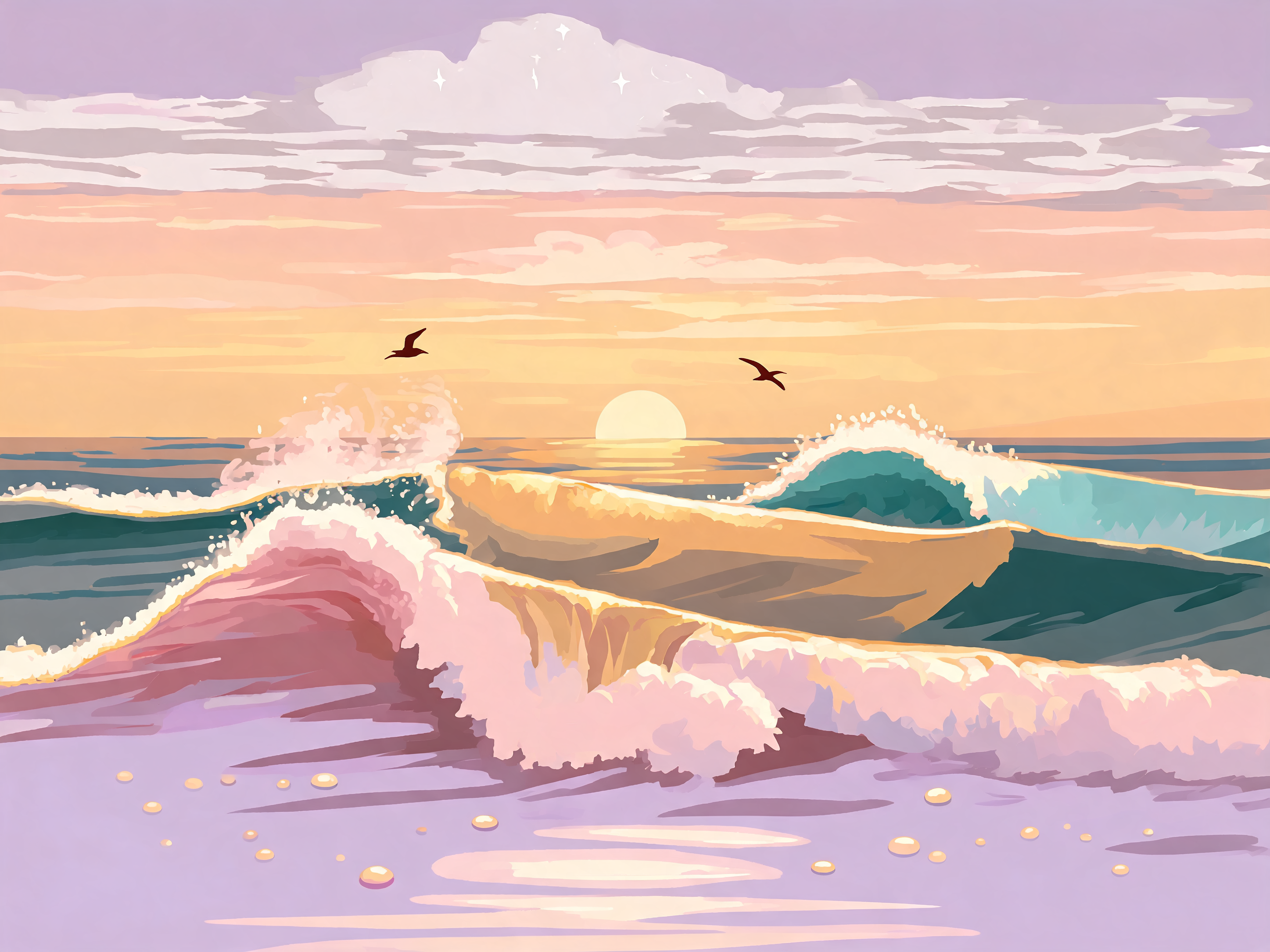 Rose Dawn Surf Pattern