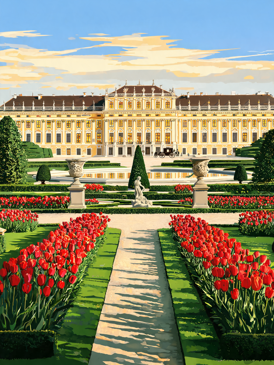 Schonbrunn Tulip Path - Escape by Numbers