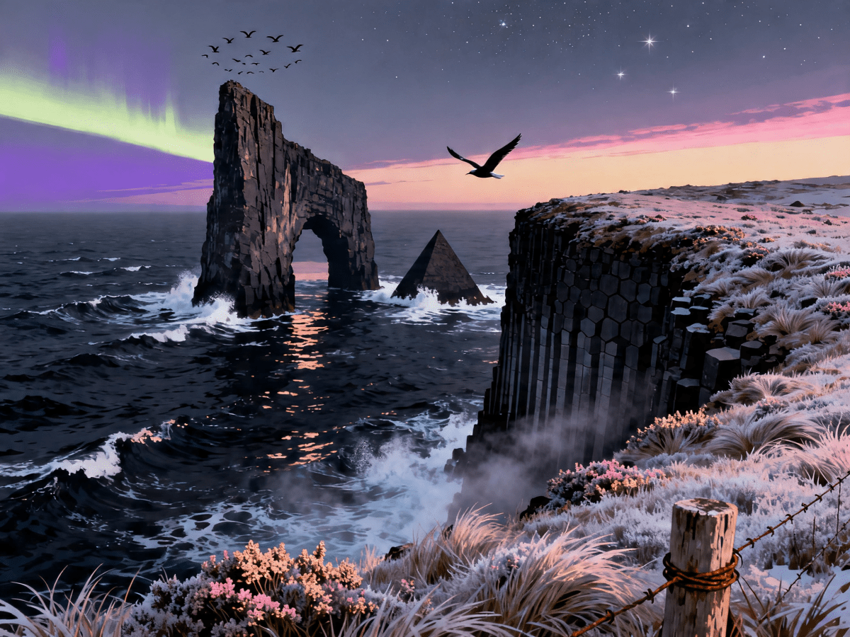 Sea Stack Aurora Arch - Escape by Numbers