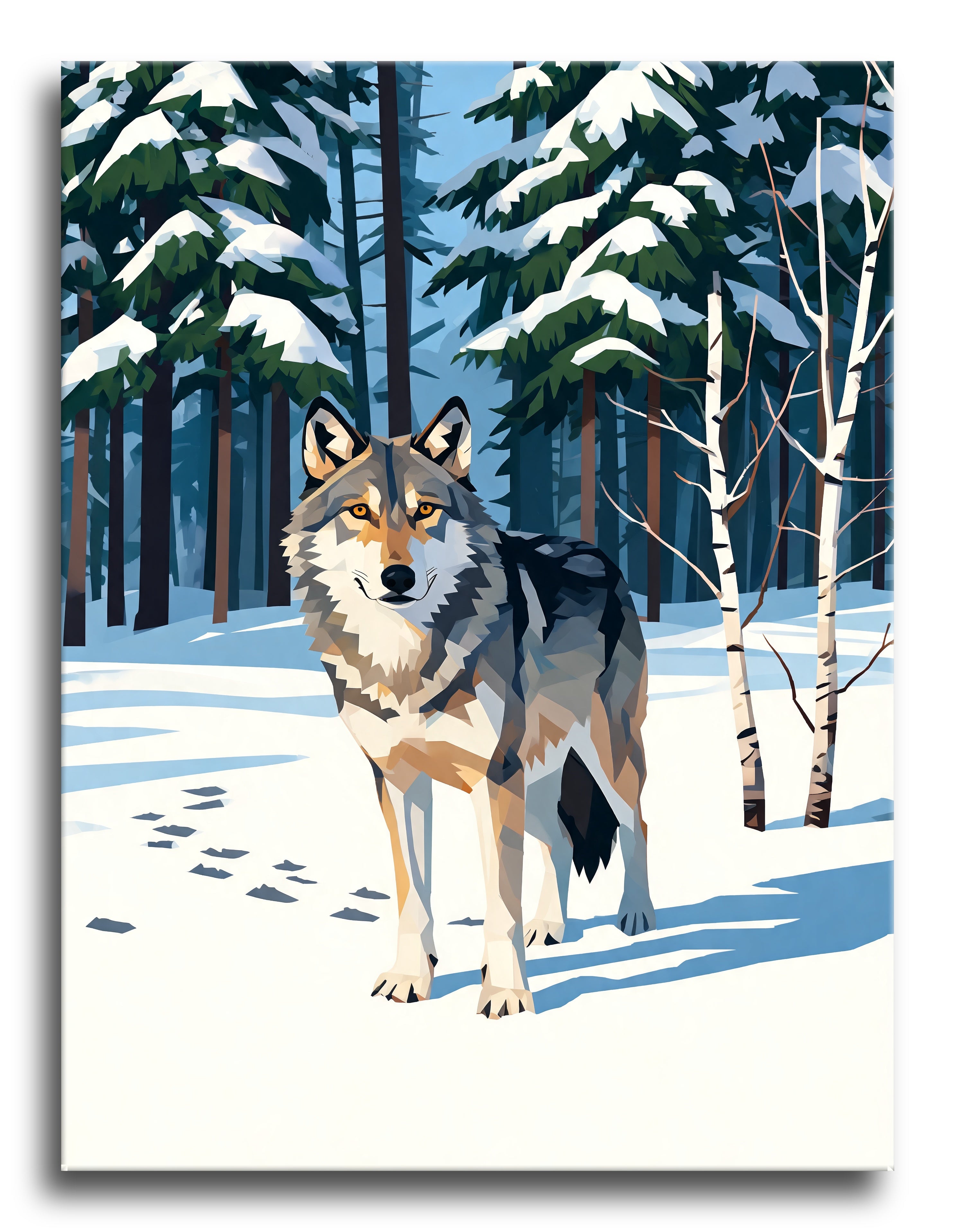 Snowfall Pine Wolf - Escape by Numbers