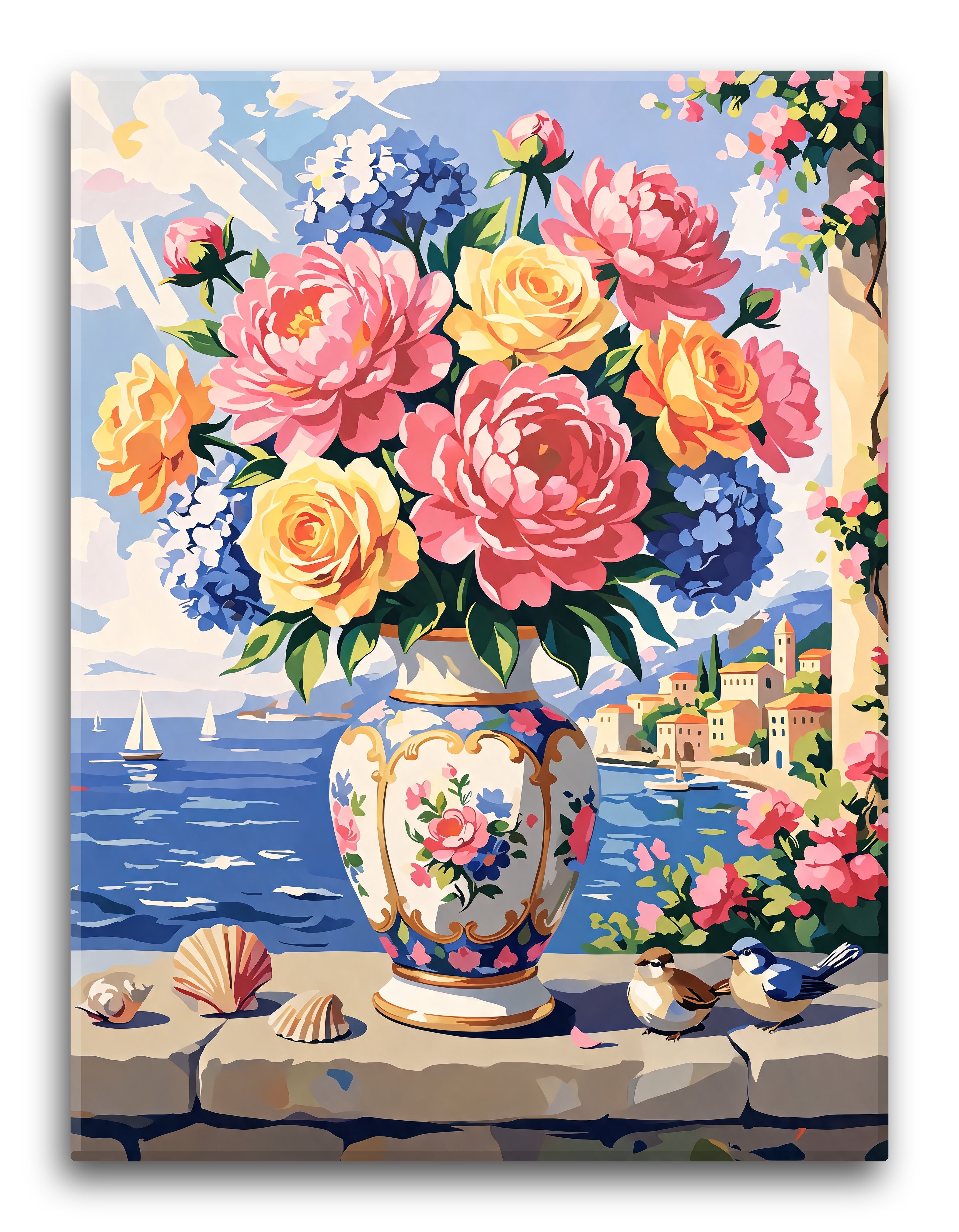 Peonies by the Sea - Escape by Numbers