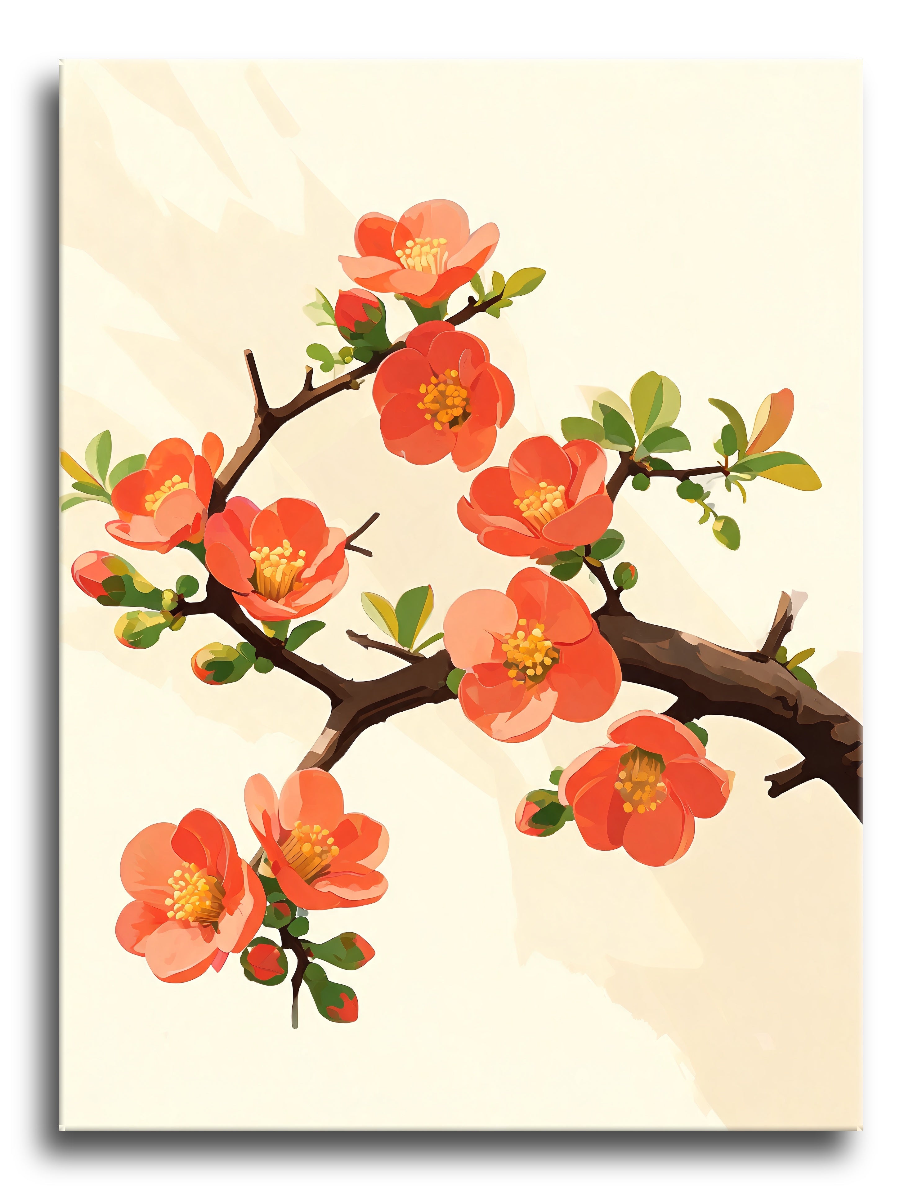 Flowering Quince Bough - Escape by Numbers
