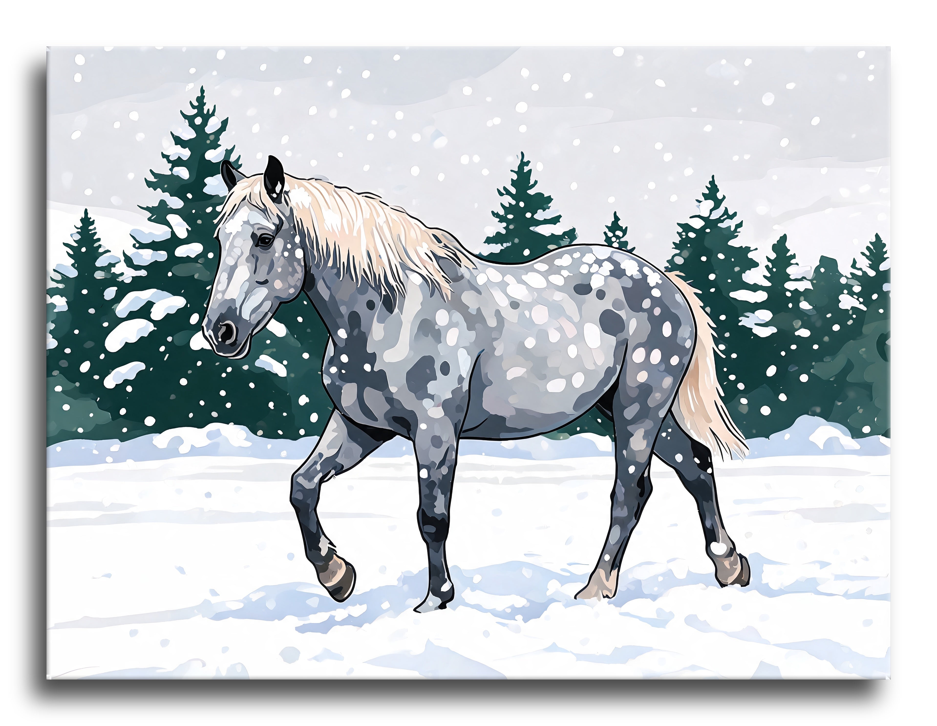 Snowfall Grey Horse - Escape by Numbers