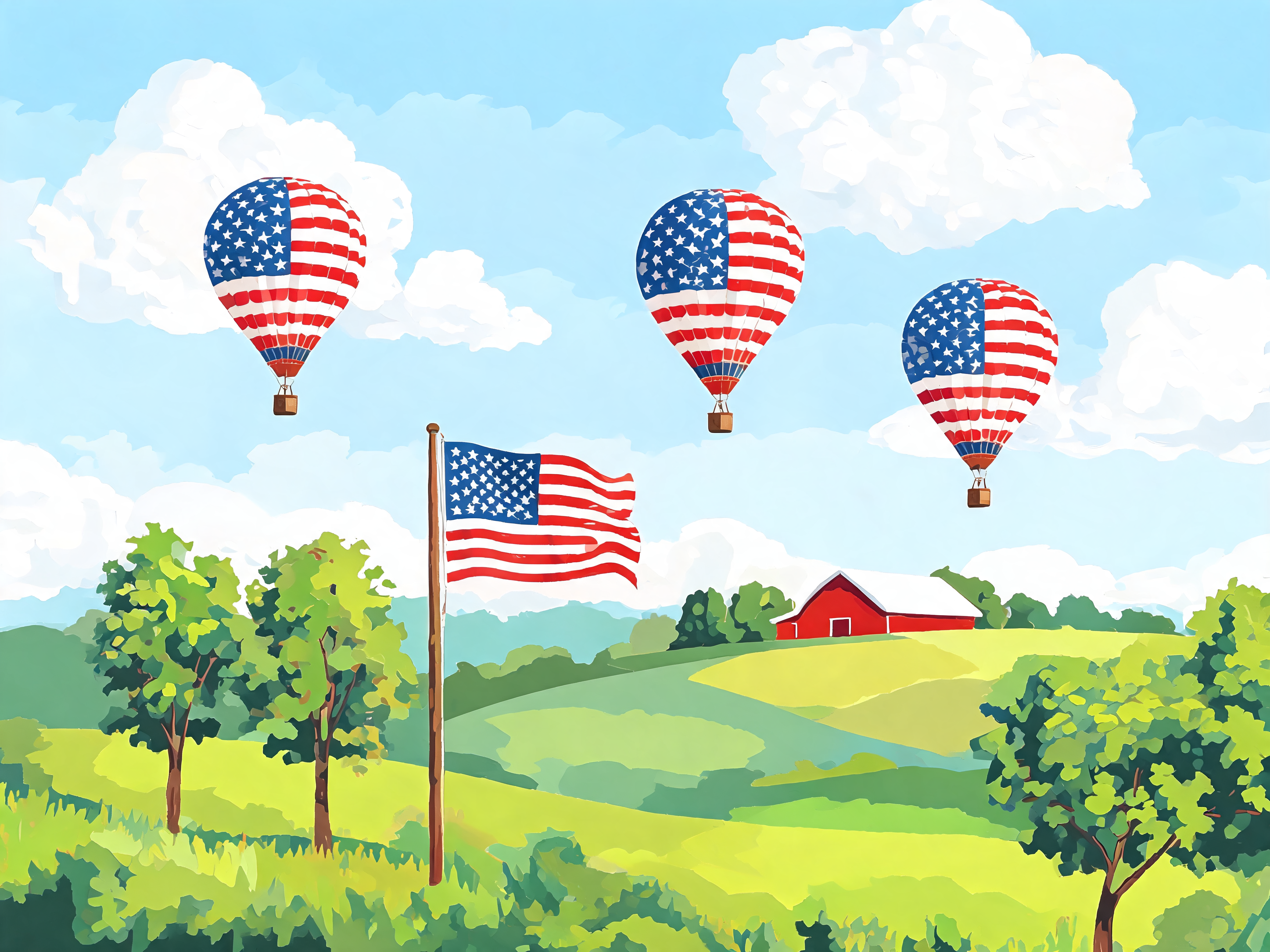 Patriotic Sky Balloons - Escape by Numbers