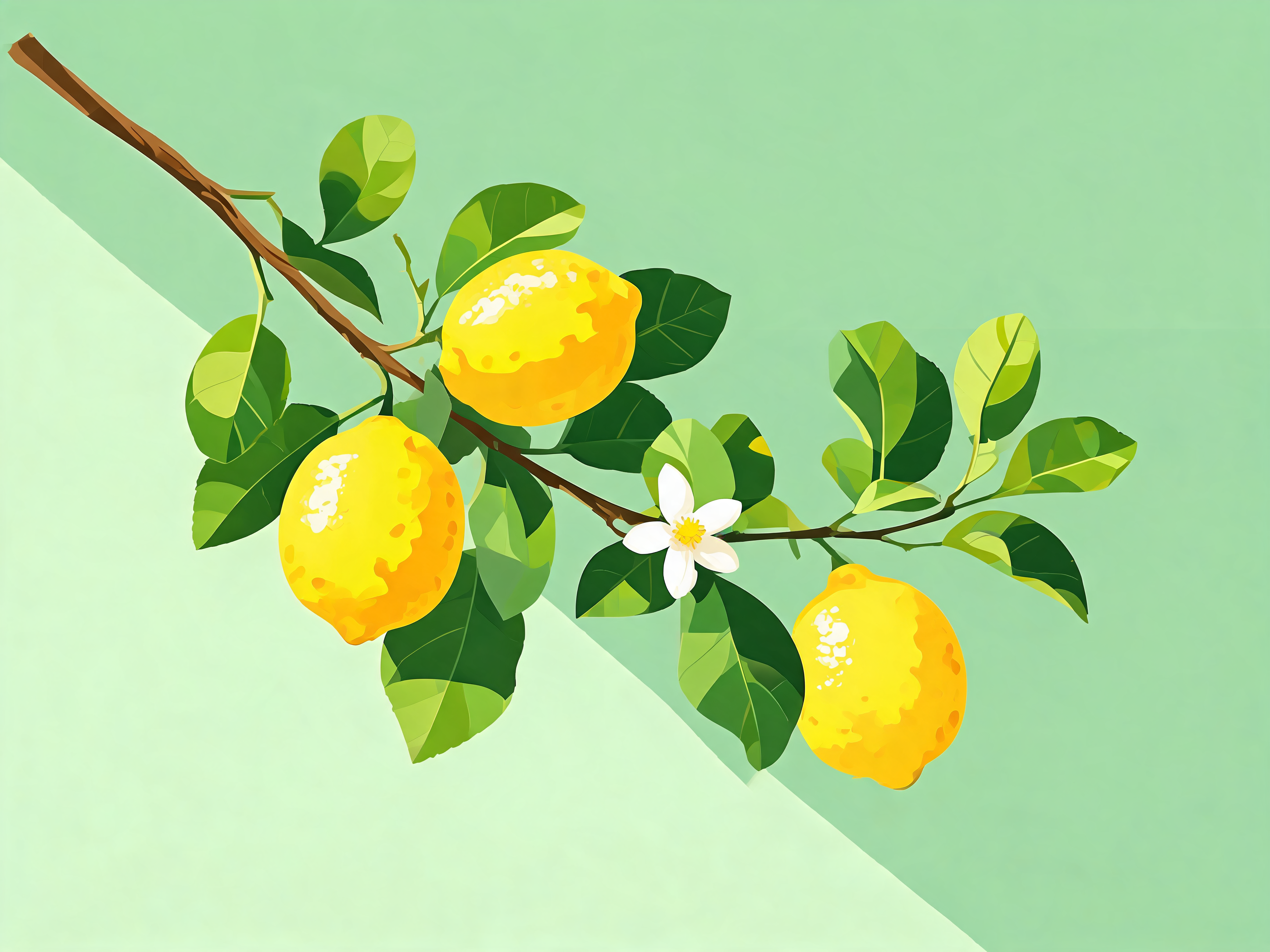 Lemon Citrus Branch - Escape by Numbers