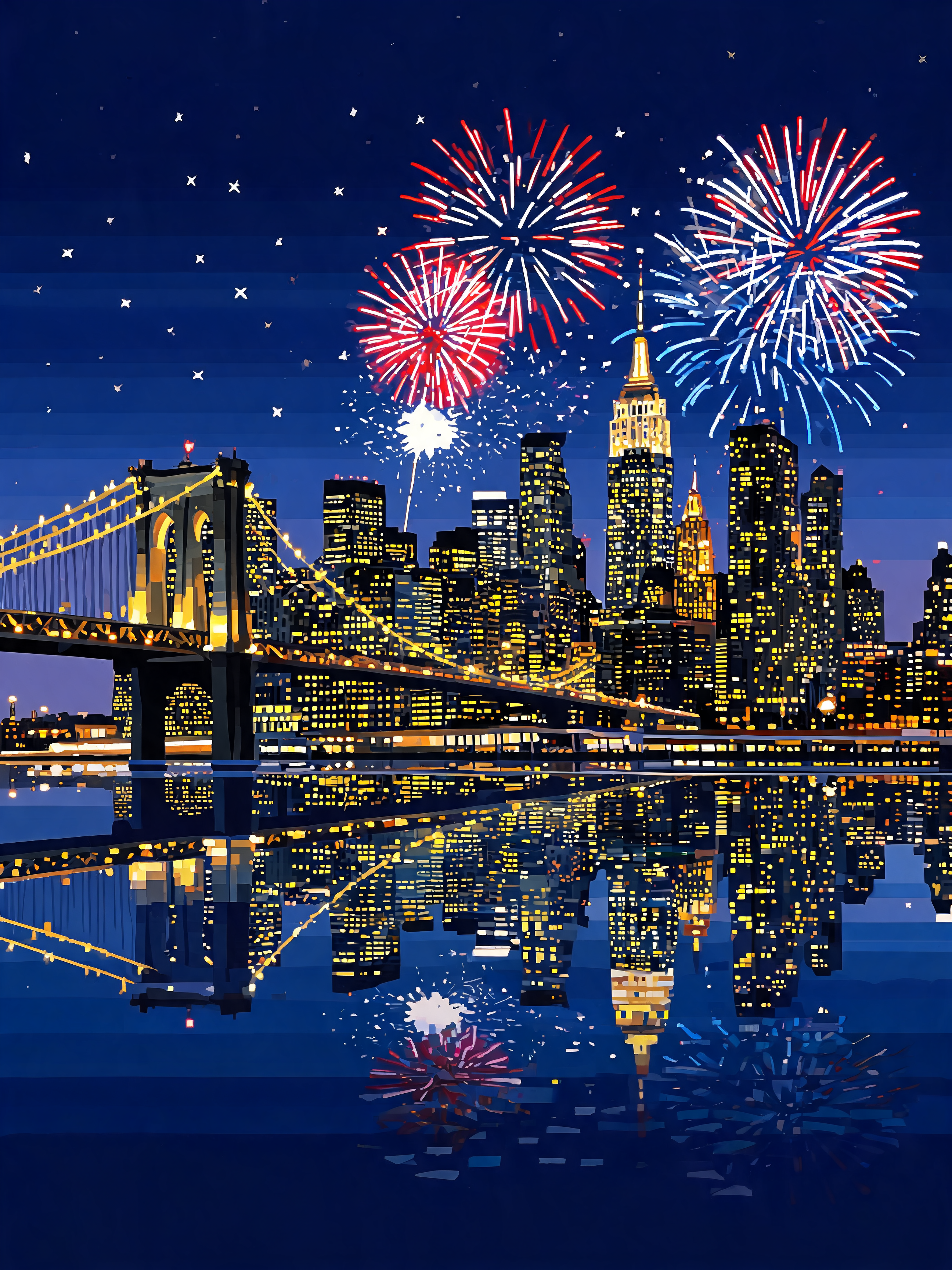 Manhattan Skyline Fireworks - Escape by Numbers