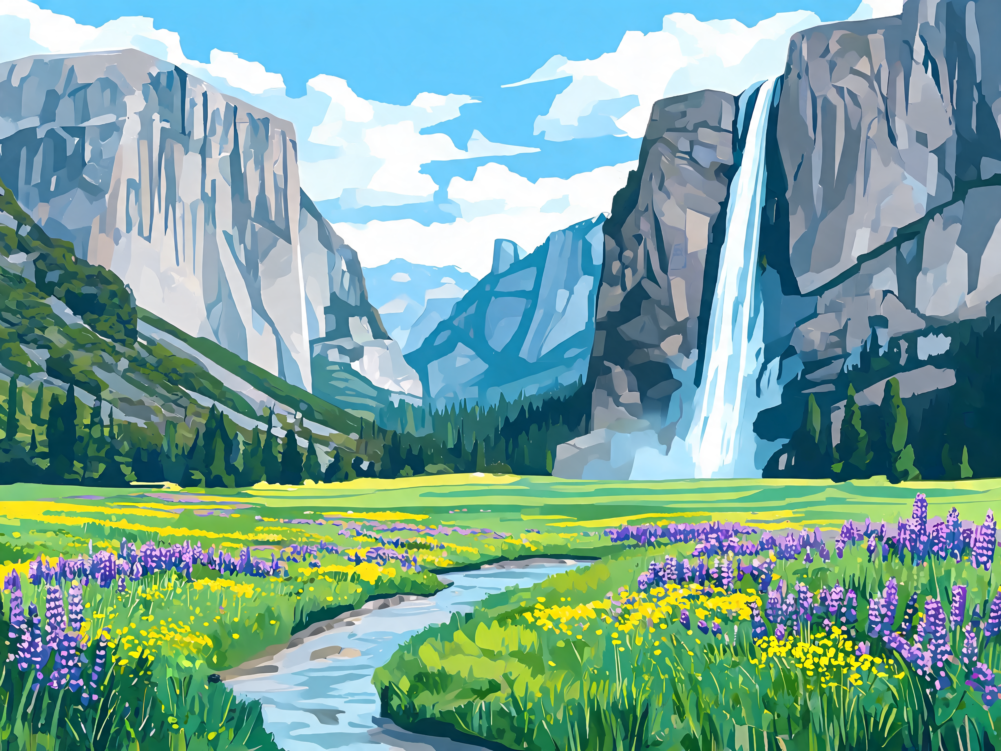 Bridalveil Spring Meadow - Escape by Numbers