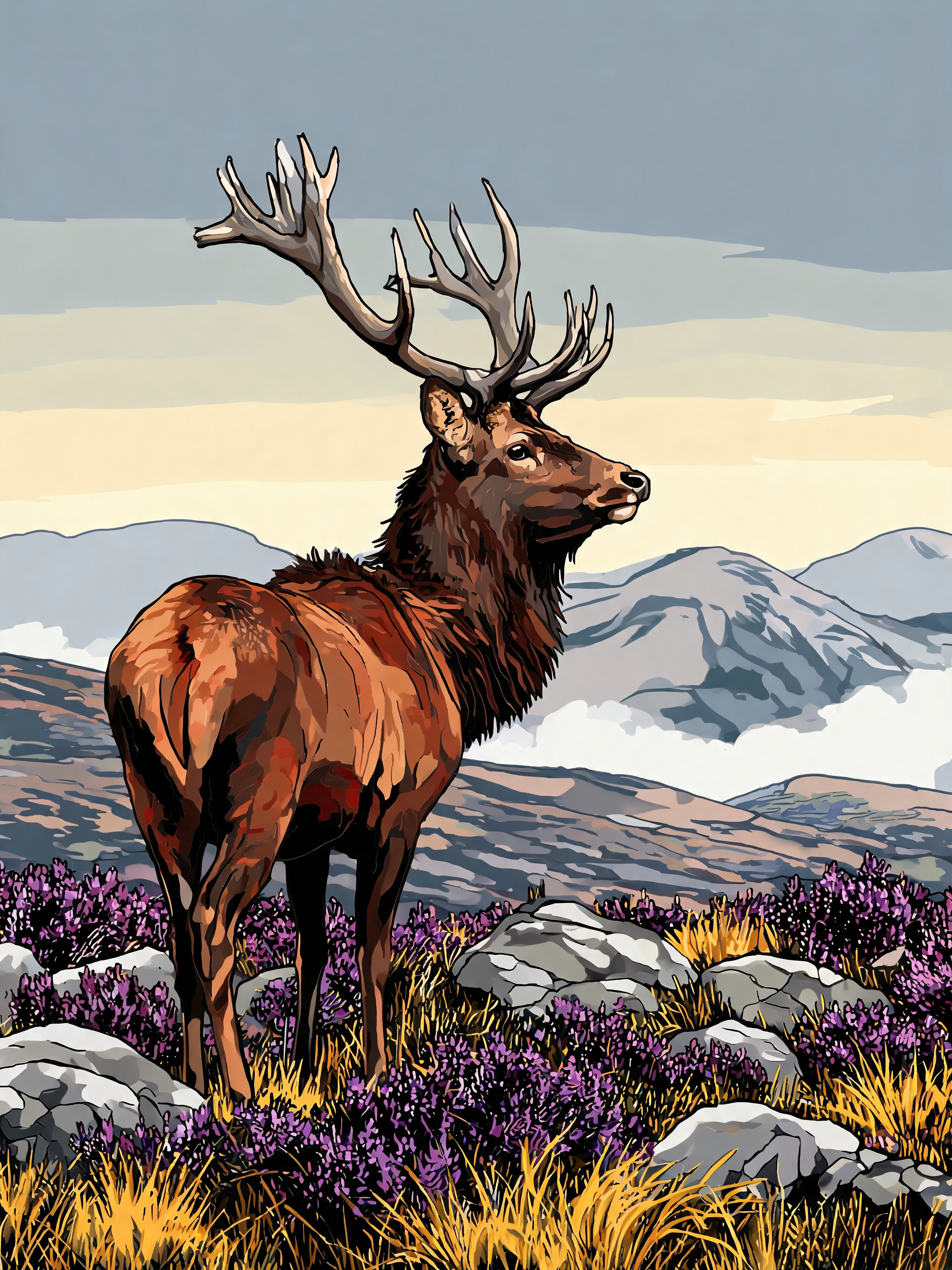 Highland Red Stag - Escape by Numbers