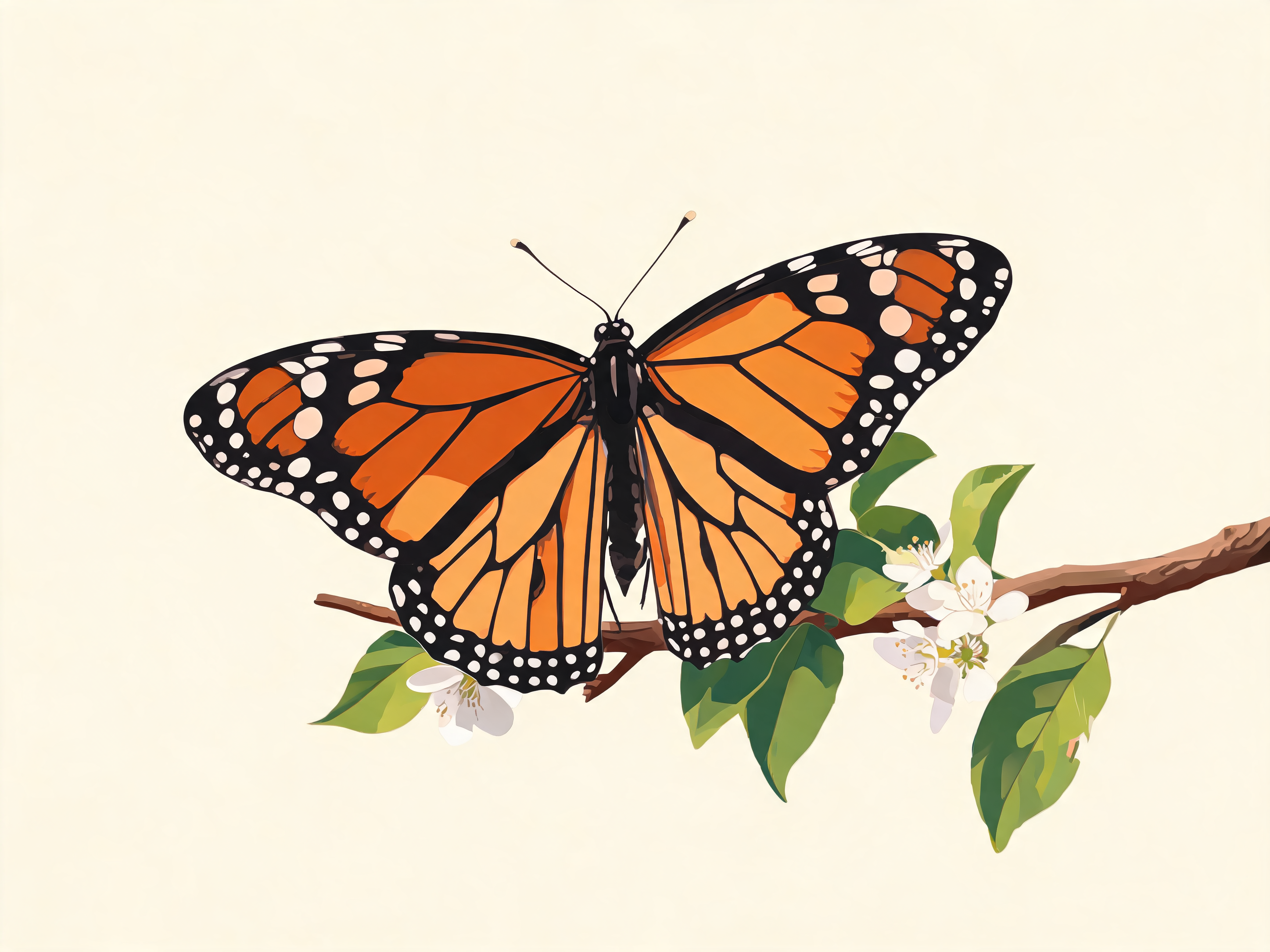 Monarch Butterfly Branch - Escape by Numbers