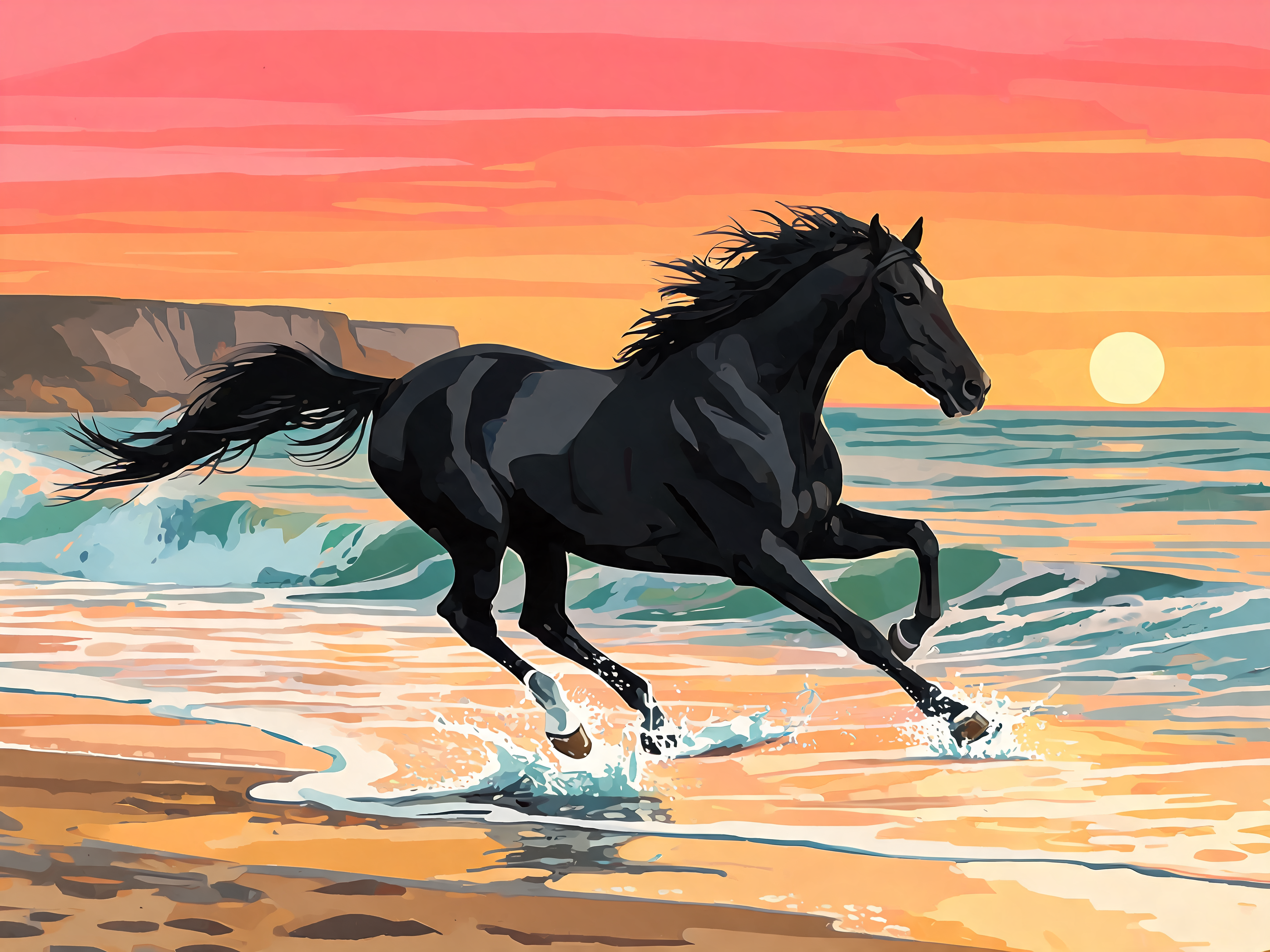 Sunset Surf Stallion - Escape by Numbers