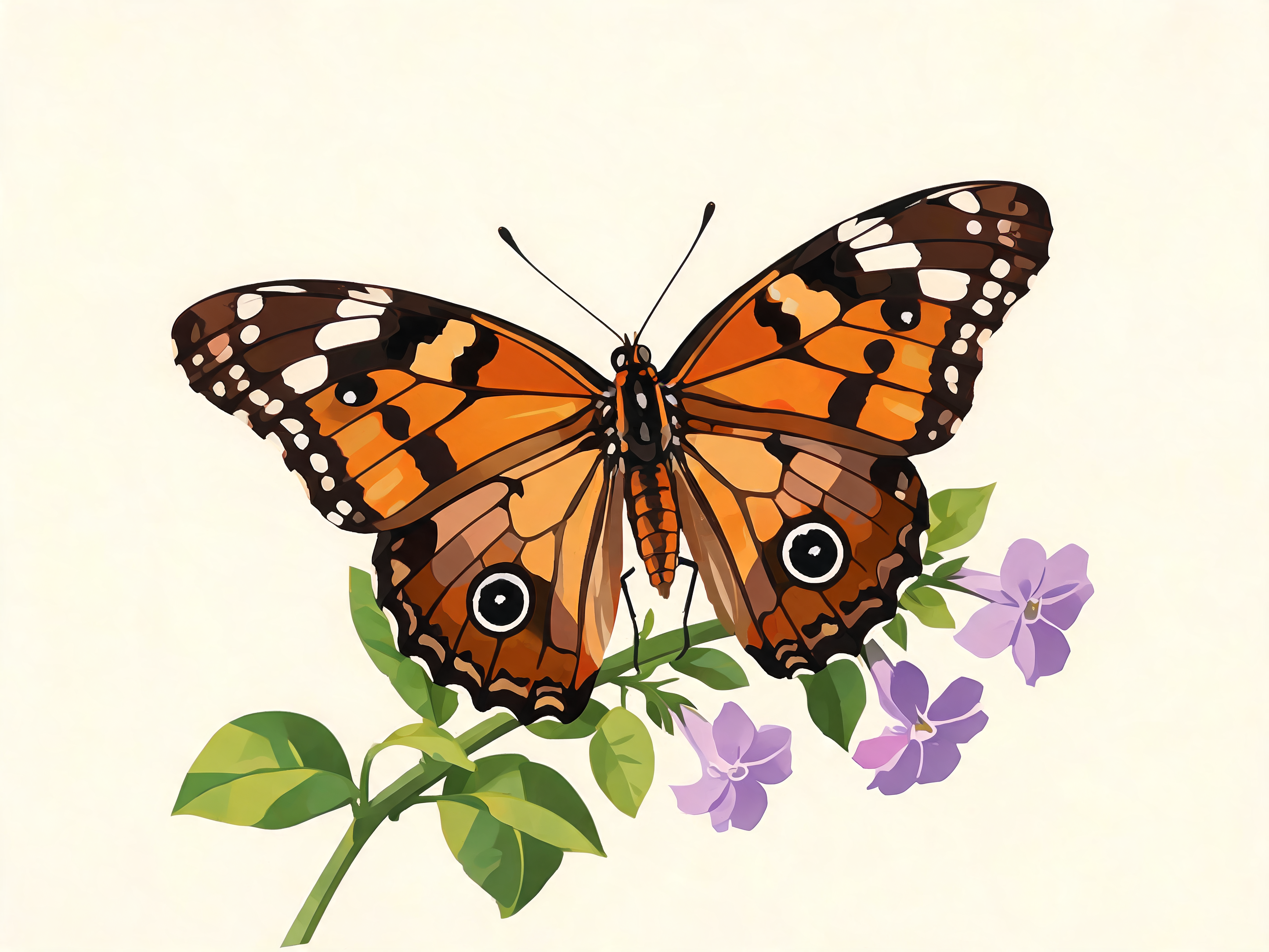 Painted Lady Sprig - Escape by Numbers