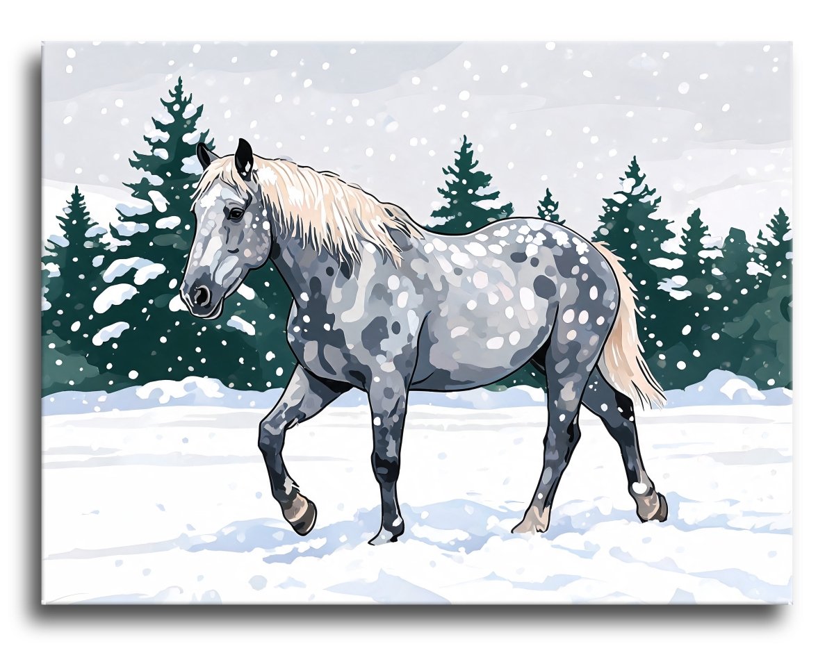 Snowfall Grey Horse - Escape by Numbers