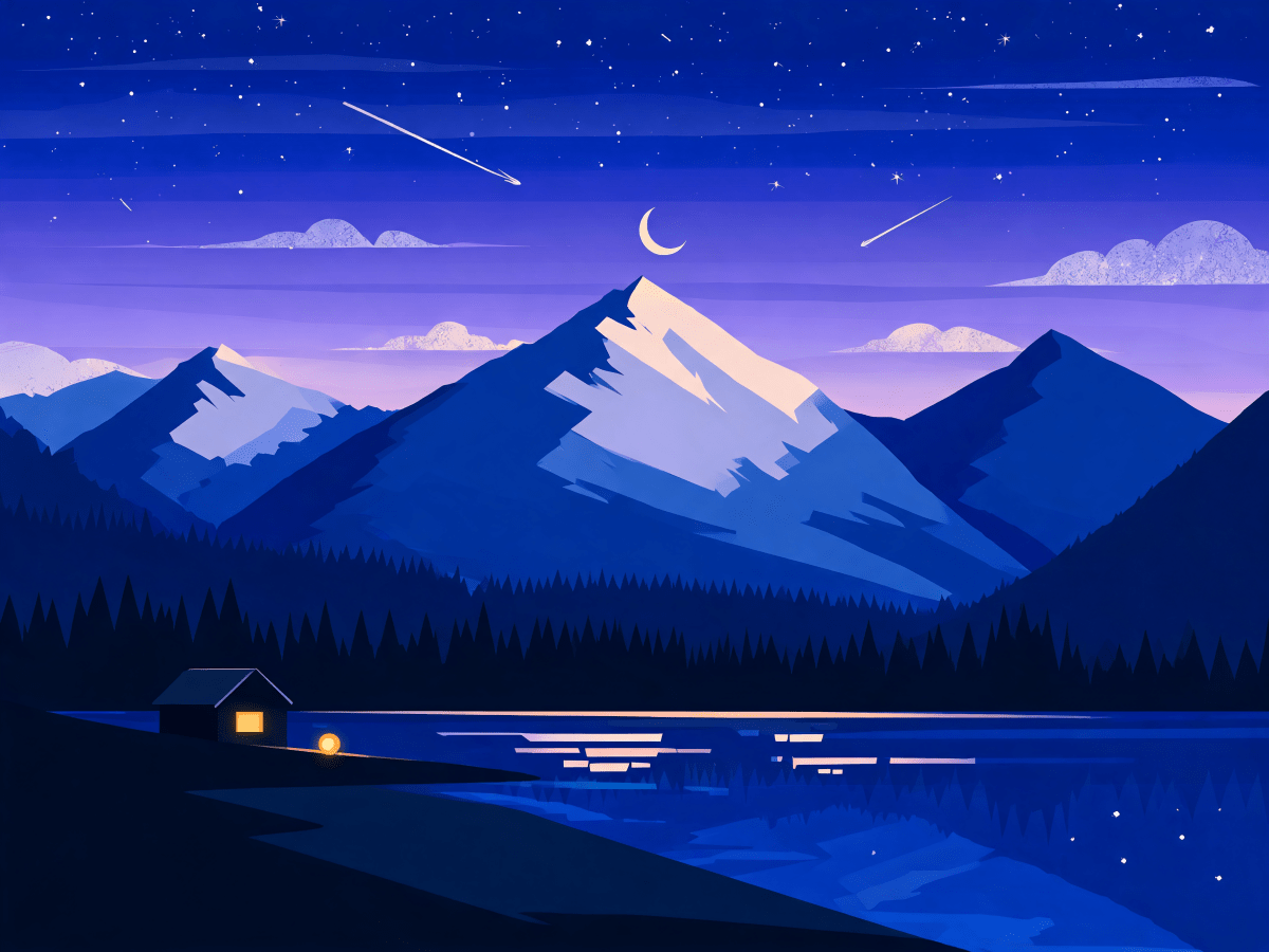 Starry Color Block Peaks - Escape by Numbers