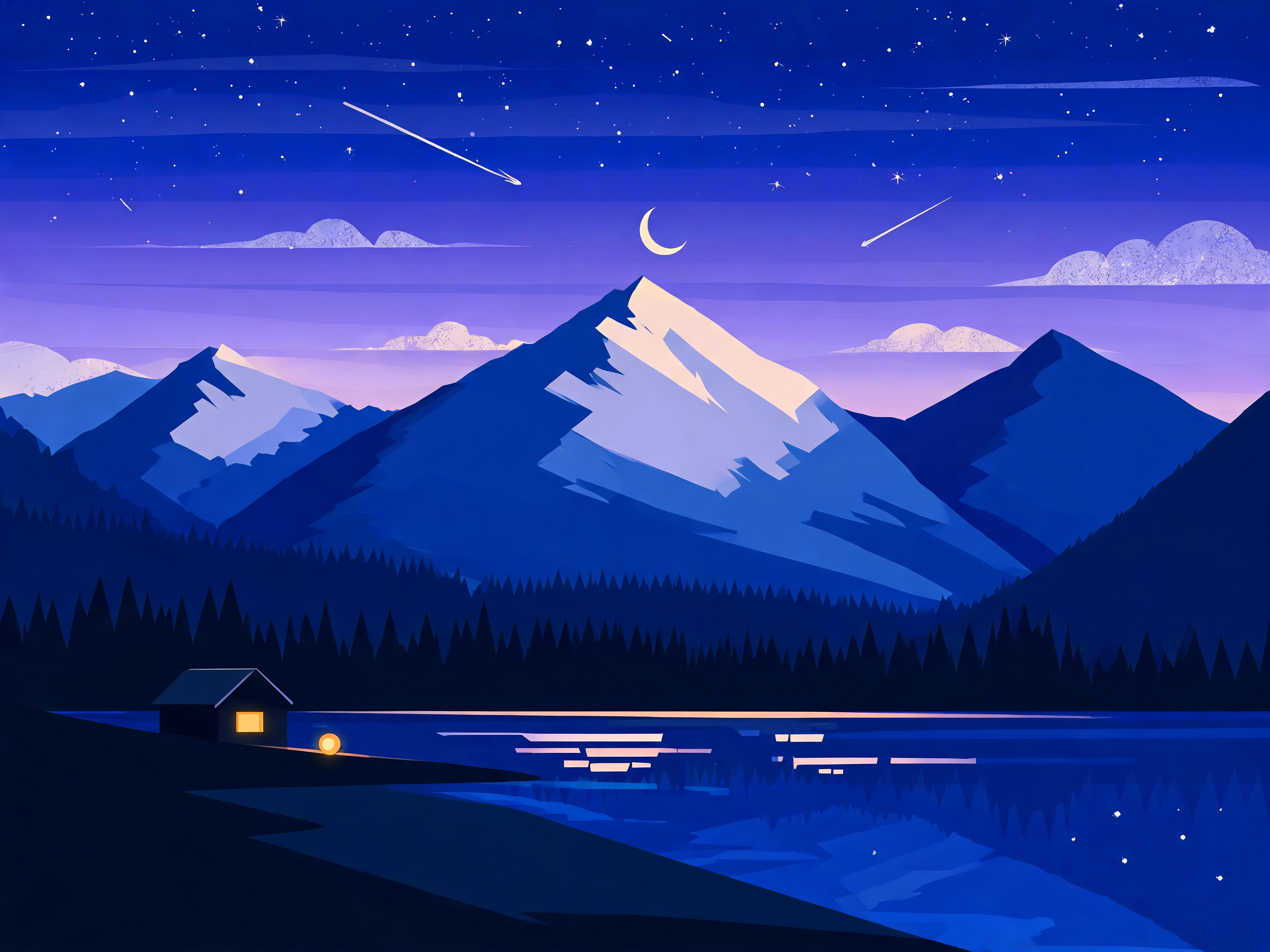 Starry Color Block Peaks