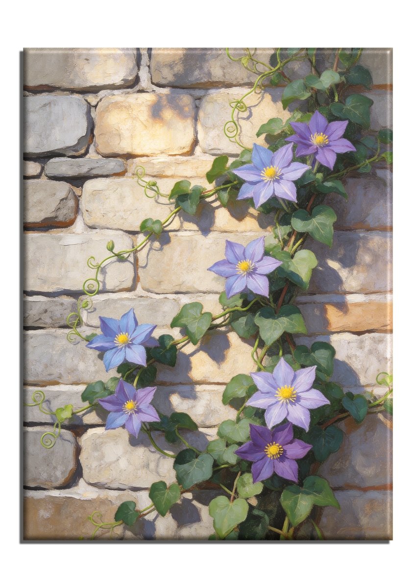Stone Wall Clematis Vines - Escape by Numbers