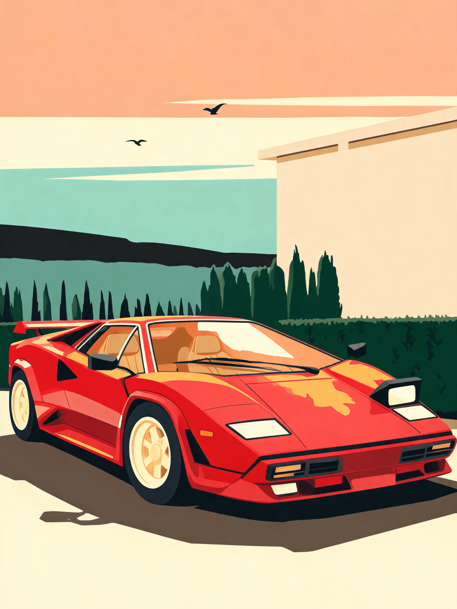 Sunlit Crimson Supercar - Escape by Numbers