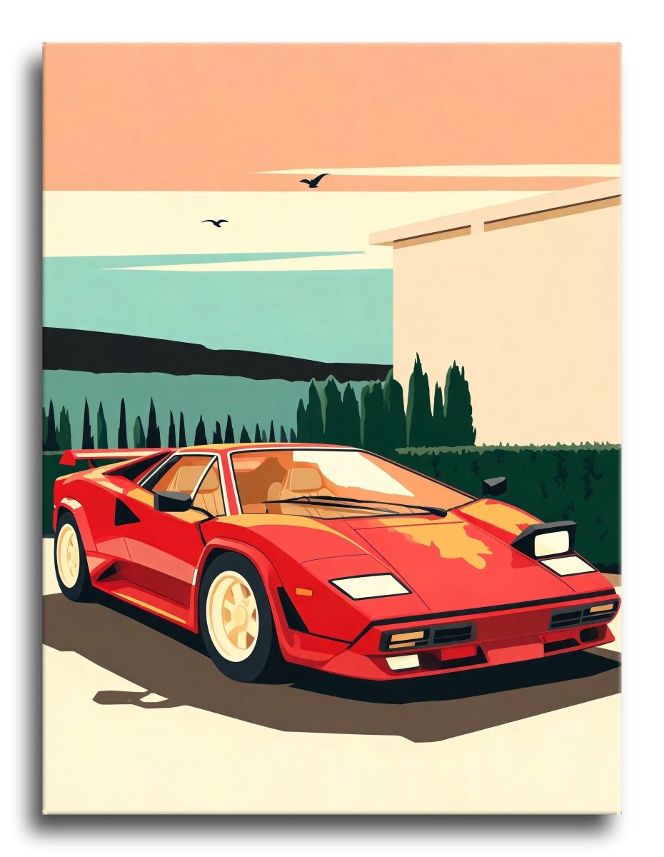 Sunlit Crimson Supercar - Escape by Numbers