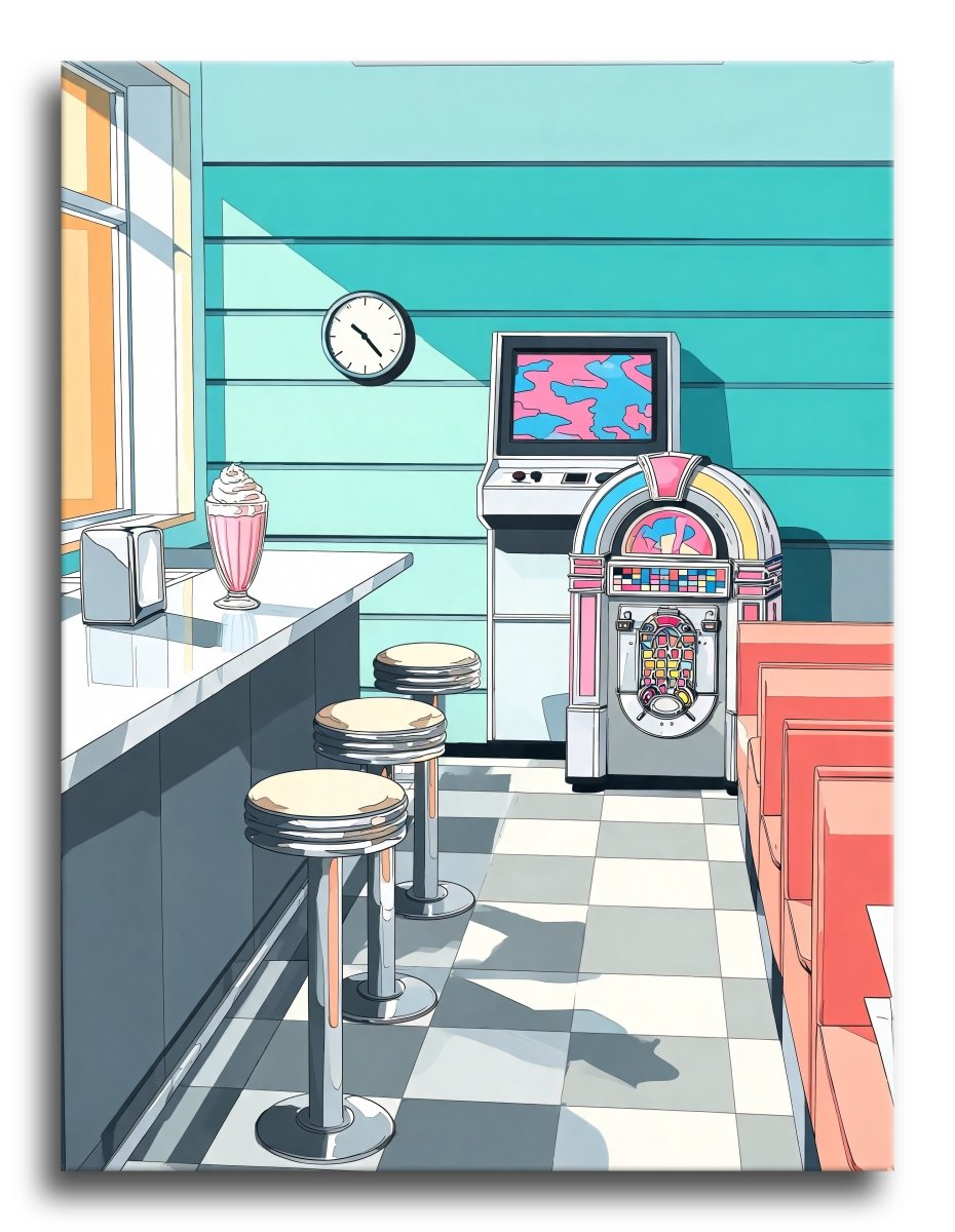 Sunlit Diner Jukebox - Escape by Numbers