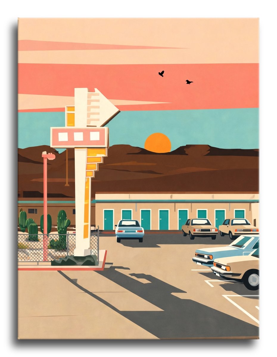 Sunlit Motel Marquee - Escape by Numbers