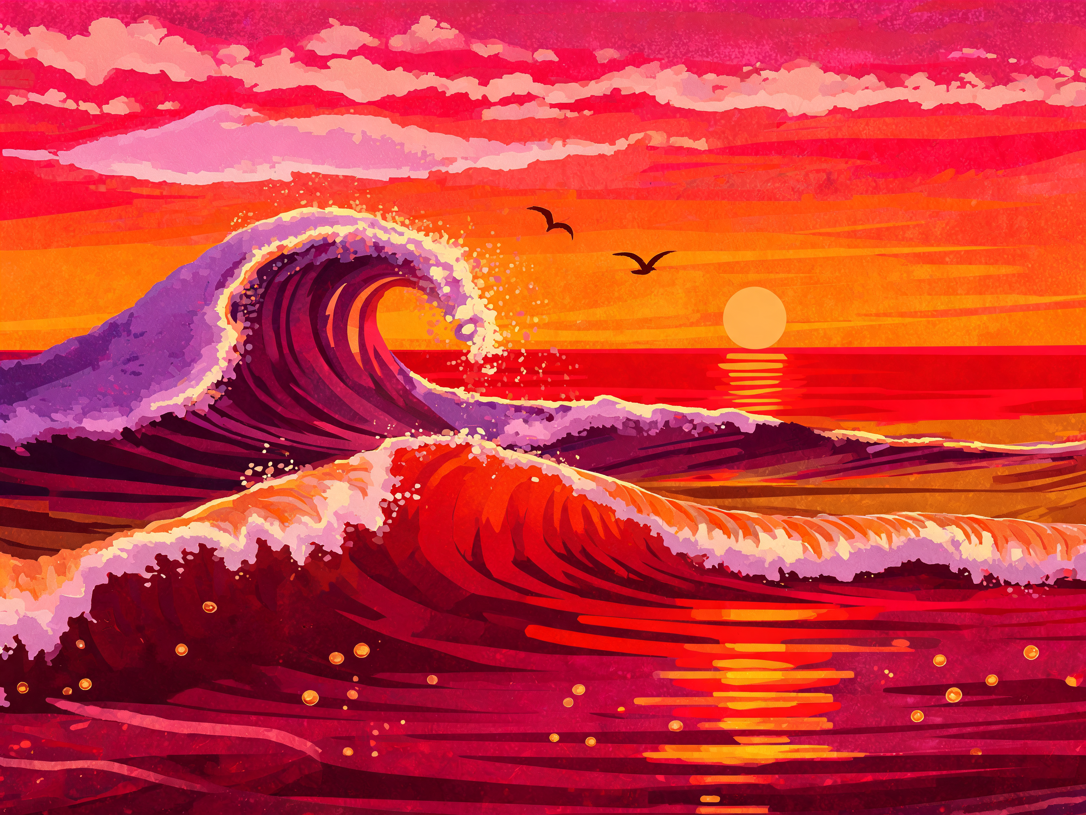 Sunset Wave Surge