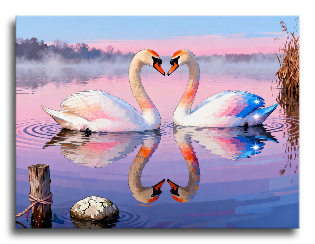Swan Heart Reflection - Escape by Numbers
