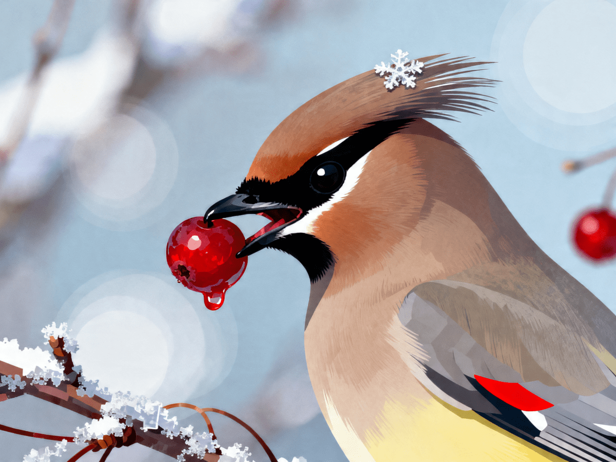 Waxwing Berry Snow - Escape by Numbers