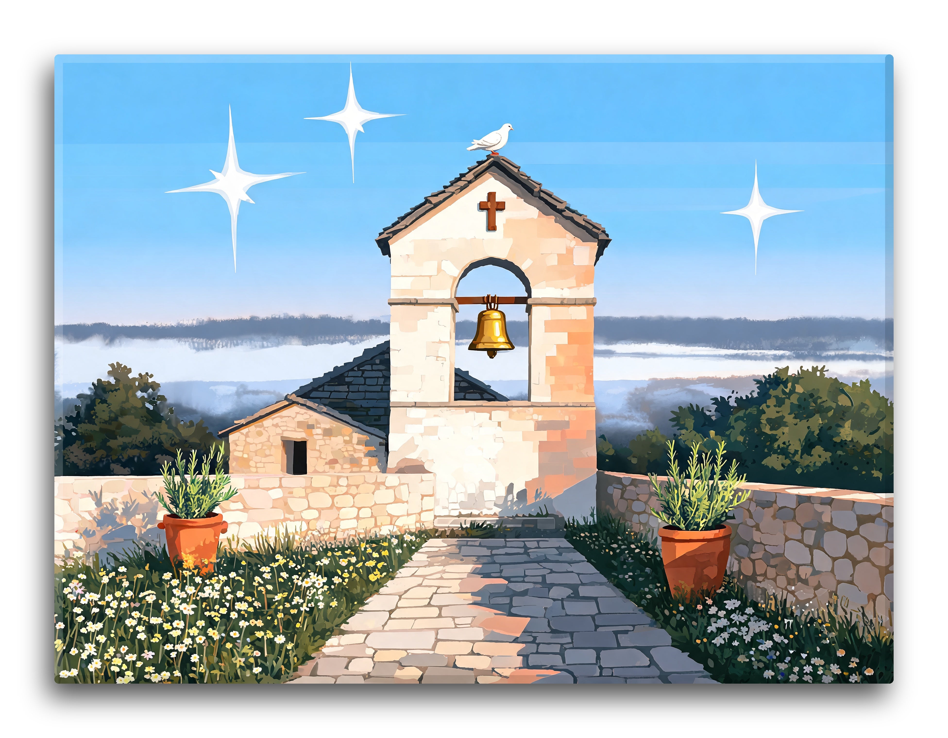 Whitewashed Tower Dawn