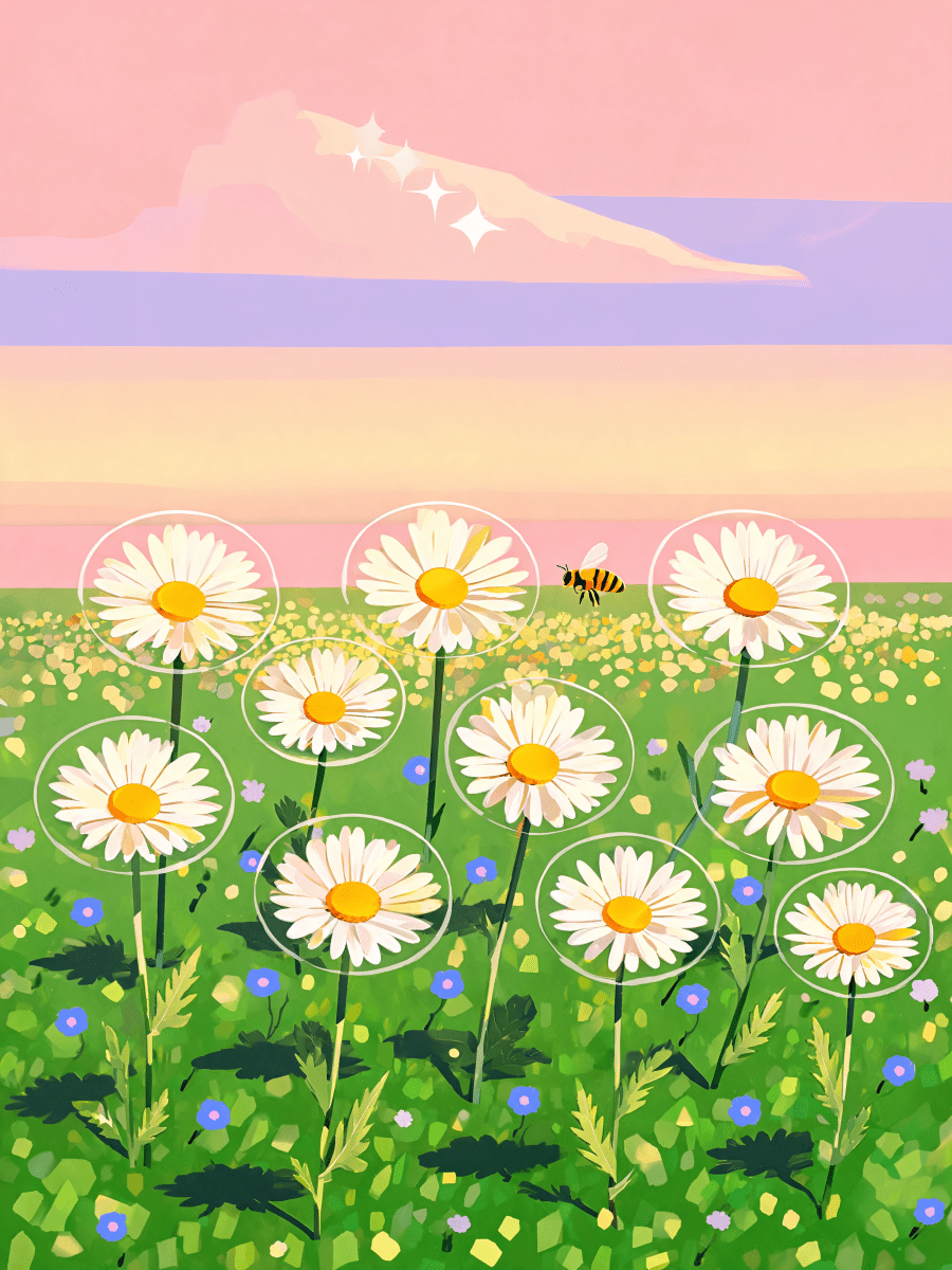 Wild Daisy Bold Meadow - Escape by Numbers
