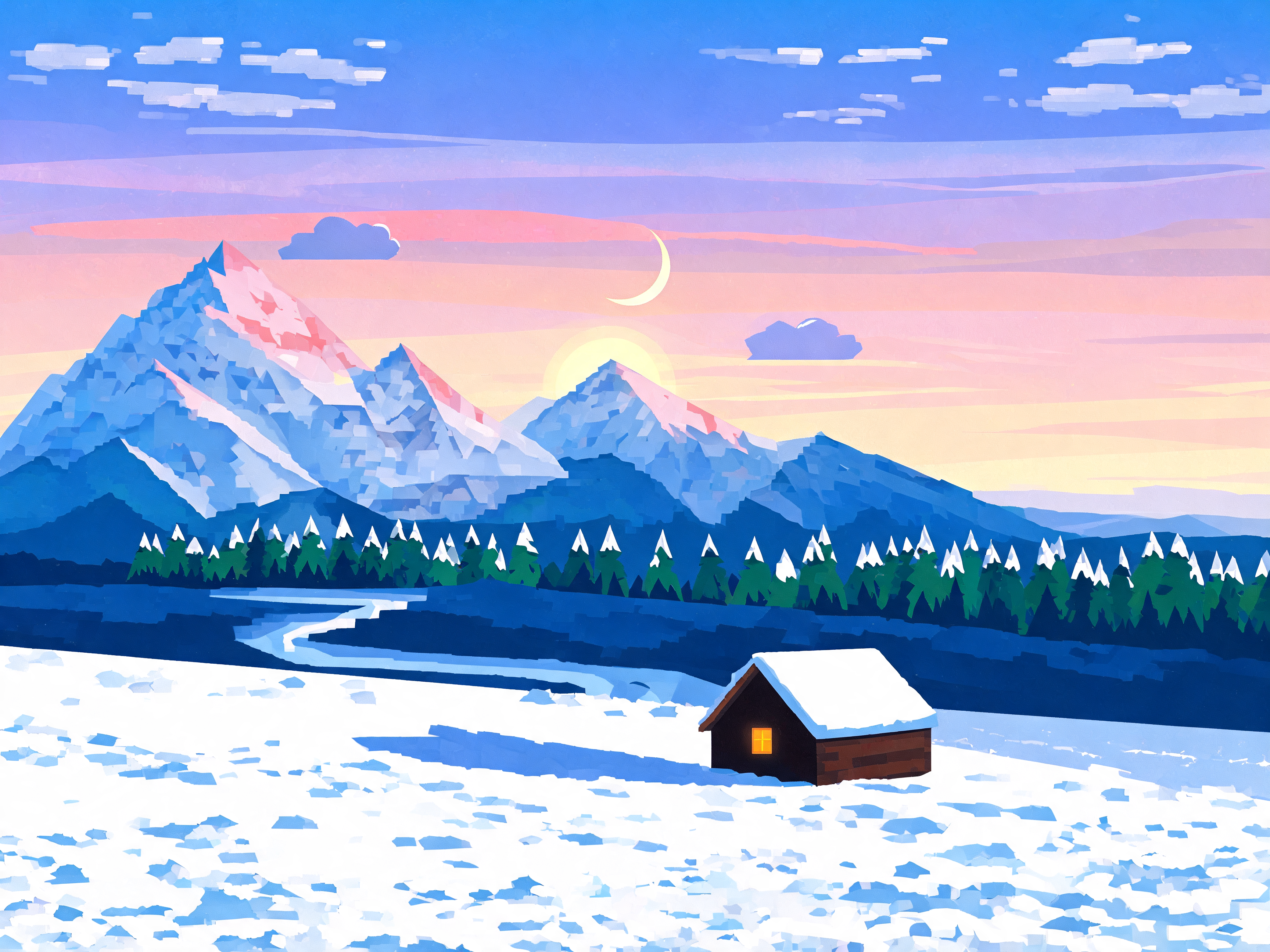 Winter Color Block Peaks